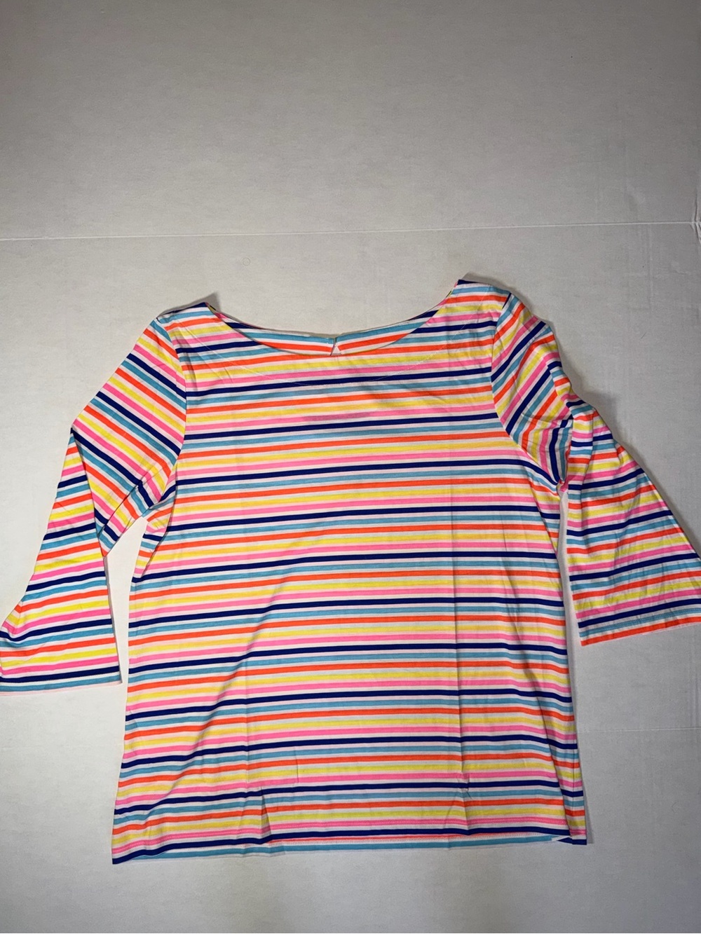 Lilly Pulitzer Striped Boatneck Top in Pink, Yellow, Blue & Green